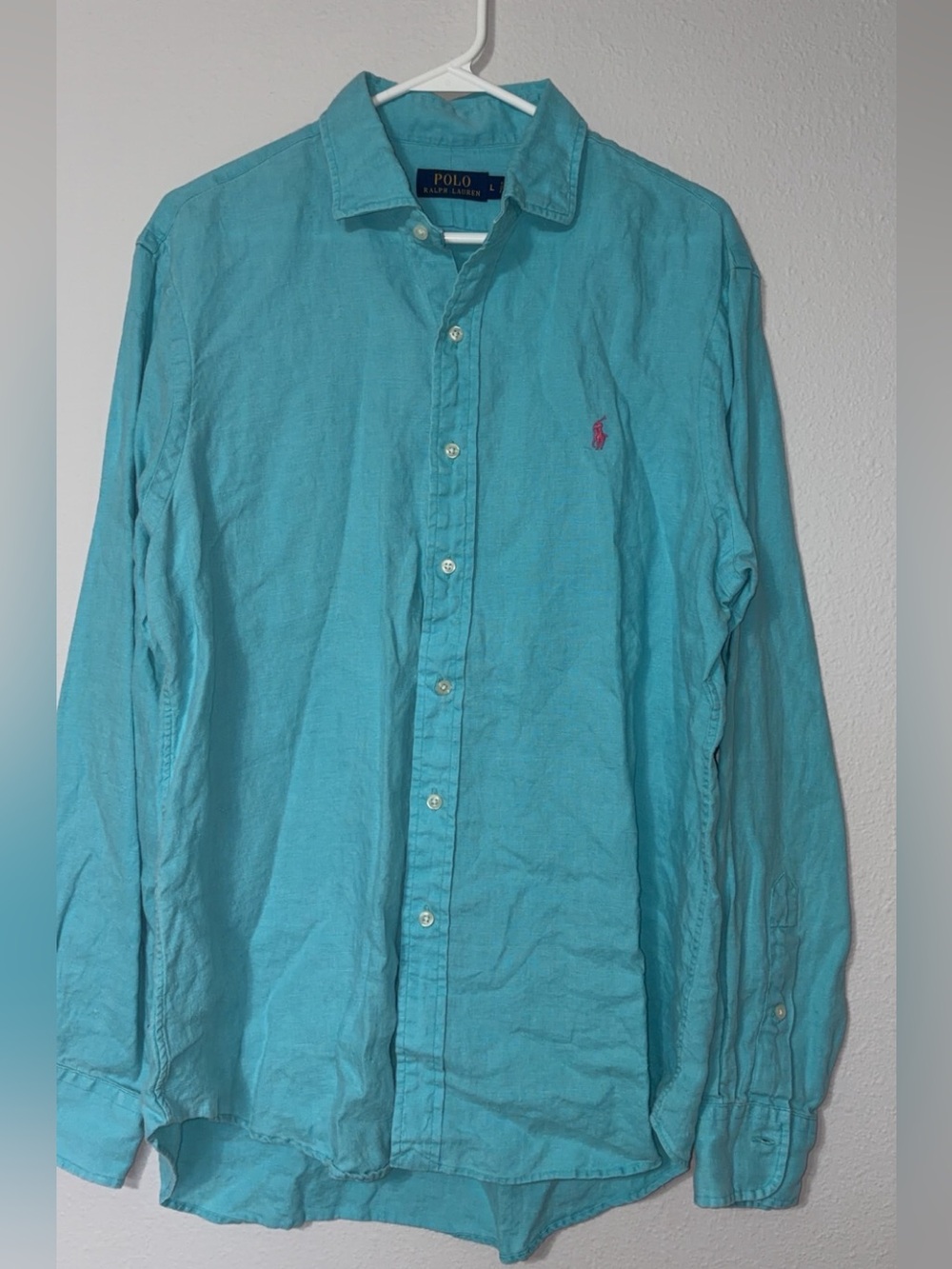 Ralph Lauren Polo Men’s L Blue Button up Dress shirt